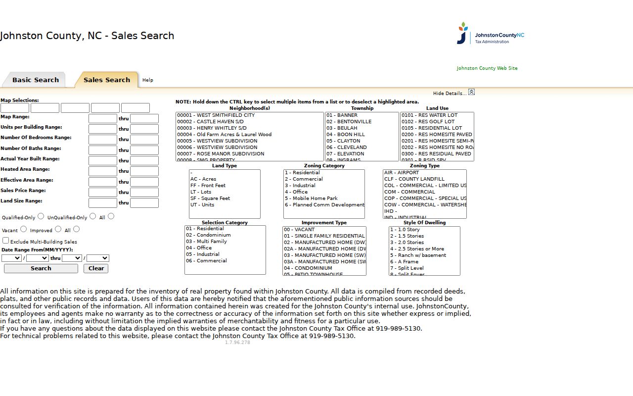 Johnston ZIP code Sales Search property criteria